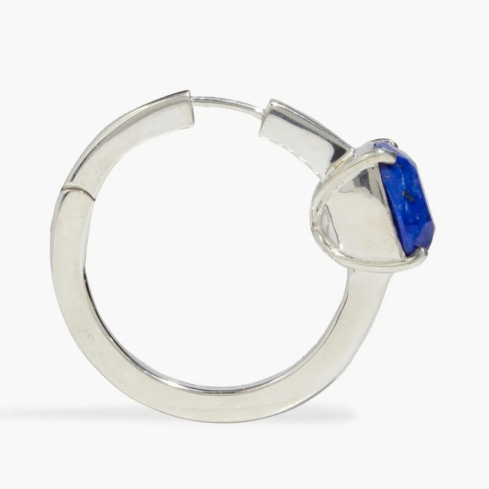 Ambush Sterling Silver Solitare Earring in Silver Dark Blue
